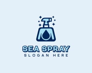 Clean Spray Bottle Droplet logo design