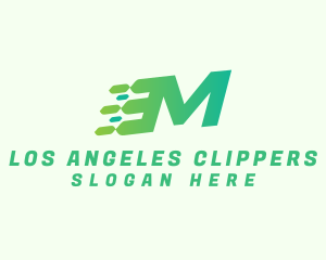 Green Speed Motion Letter M Logo