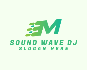 Green Speed Motion Letter M Logo