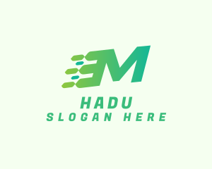 Program - Green Speed Motion Letter M logo design