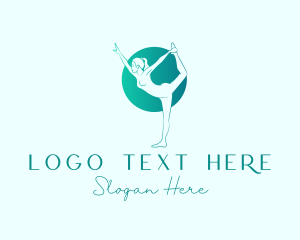 Stretching - Yoga Green Physical Fitness logo design