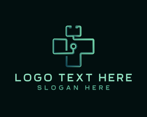 Stethoscope Medical Cross Logo