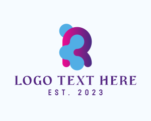 Modern Digital Letter R logo design