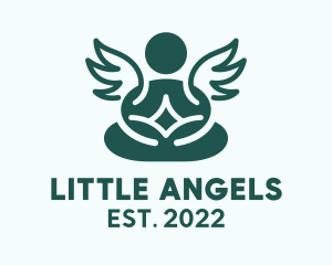 Angel Yoga Stretching  logo design