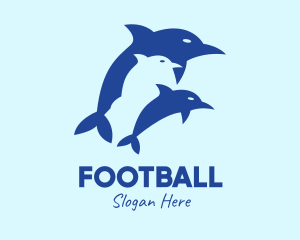 Blue Dolphin Animal Logo