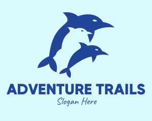 Blue Dolphin Animal logo design