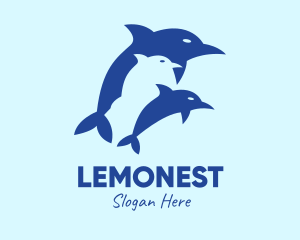 Conservation - Blue Dolphin Animal logo design