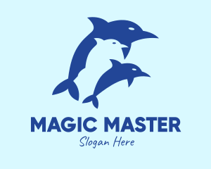 Trick - Blue Dolphin Animal logo design