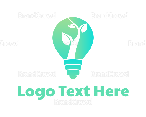 Plant Light Bulb Logo