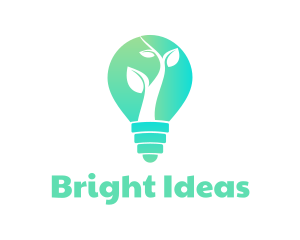 Led - Plant Light Bulb logo design
