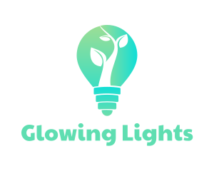 Plant Light Bulb logo design