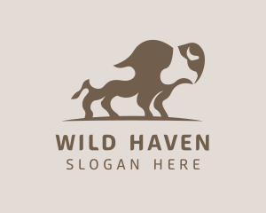 Wild Bison Animal logo design