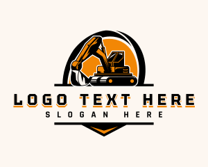 Industrial Excavator Construction Logo