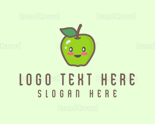 Happy Apple Fruit Logo