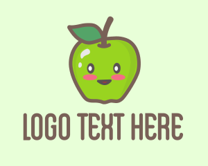Fresh Fruit - Happy Apple Fruit logo design