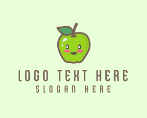 Organic Fruit - Happy Apple Fruit logo design