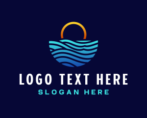 Lagoon - Beach Wave Travel logo design