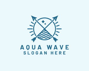 Camping Arrow Ocean logo design