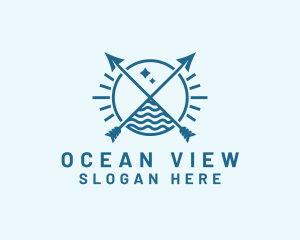 Camping Arrow Ocean logo design