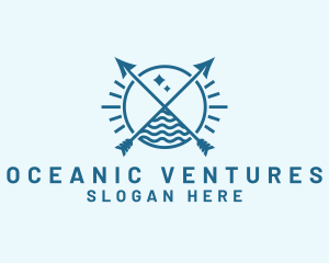 Camping Arrow Ocean logo design