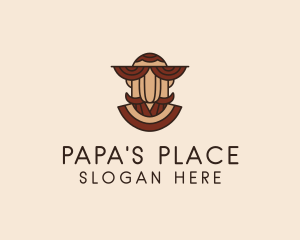 Dad - Old Man Moustache logo design