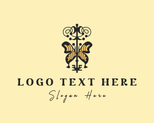 Wedding Planner - Premium Butterfly Key logo design
