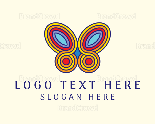 Colorful Psychedelic Butterfly Logo