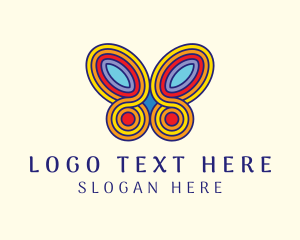 Multicolor - Colorful Psychedelic Butterfly logo design