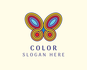 Colorful Psychedelic Butterfly Logo