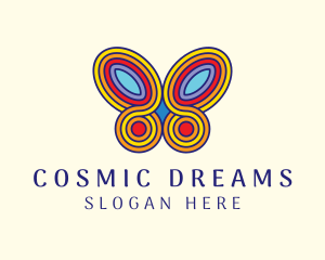 Psychedelic - Colorful Psychedelic Butterfly logo design