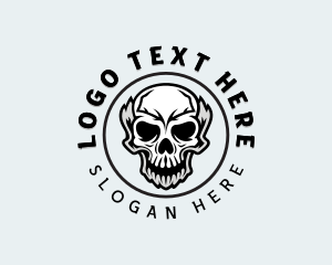Hipster - Gothic Indie Skull logo design