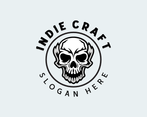 Indie - Gothic Indie Skull logo design