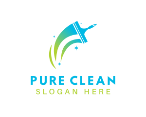 Gradient Squeegee Cleaner logo design