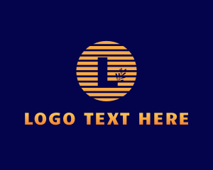 Desert - Stripe Sun Leaf logo design