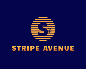 Stripe Sun Leaf  logo design