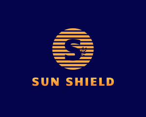 Stripe Sun Leaf  logo design