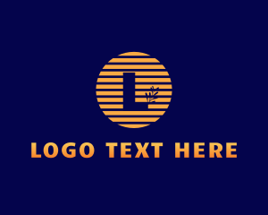 Letter - Stripe Sun Leaf logo design