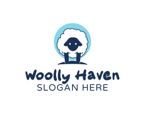 Sheep - Fluffy Sheep Wool logo design