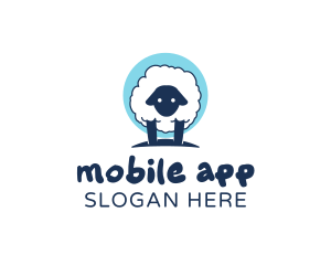 Sheep - Fluffy Sheep Wool logo design