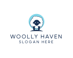 Sheep - Fluffy Sheep Wool logo design