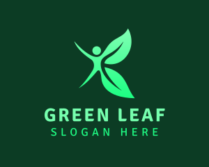 Human Fitness Leaf logo design