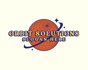 Y2K Planet Globe Orbit logo design