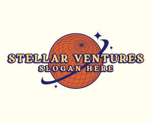 Y2K Planet Globe Orbit logo design