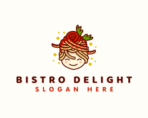 Spaghetti Pasta Woman logo design