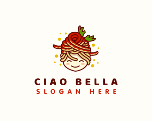 Spaghetti Pasta Woman logo design