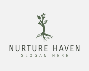 Nurture Nature Tree logo design