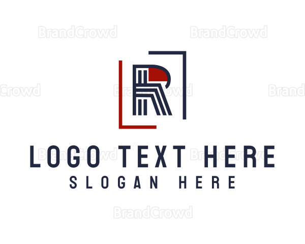 Stripes Letter R Architecture Logo