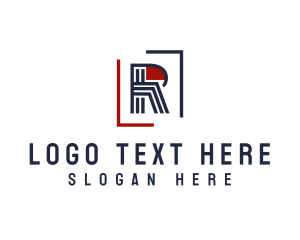 Interior - Stripes Letter R Architecture logo design
