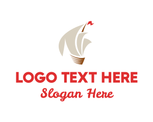 Pirate Ship - Travel Ship Sailing logo design