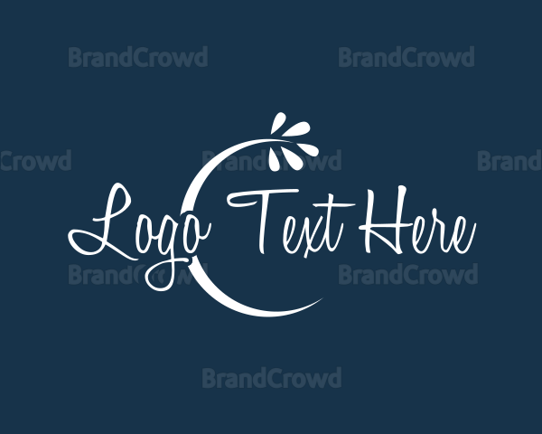 Midnight Moon Flower Text Logo